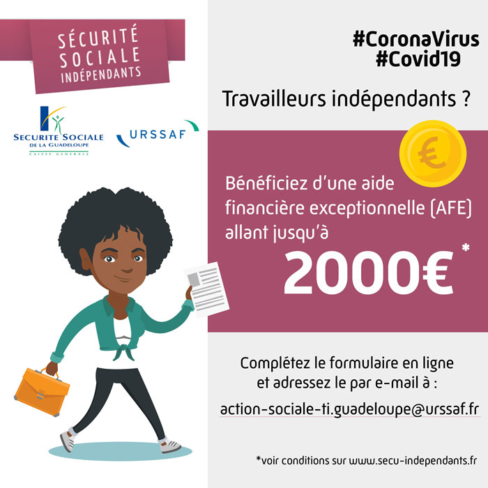 Infographie - Information aides financières pour travailleurs indépendants (Covid19)